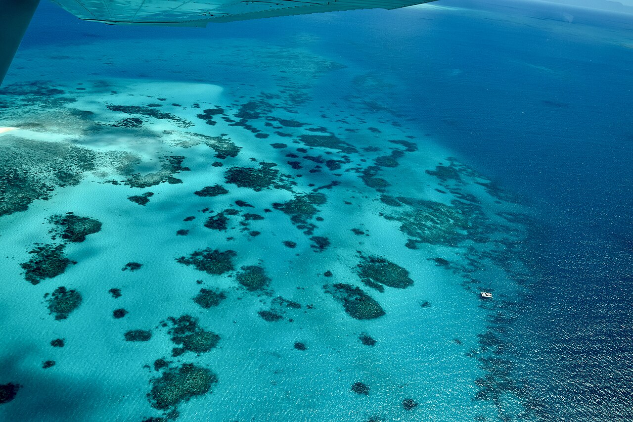Aerial photo of Great Barrier reef